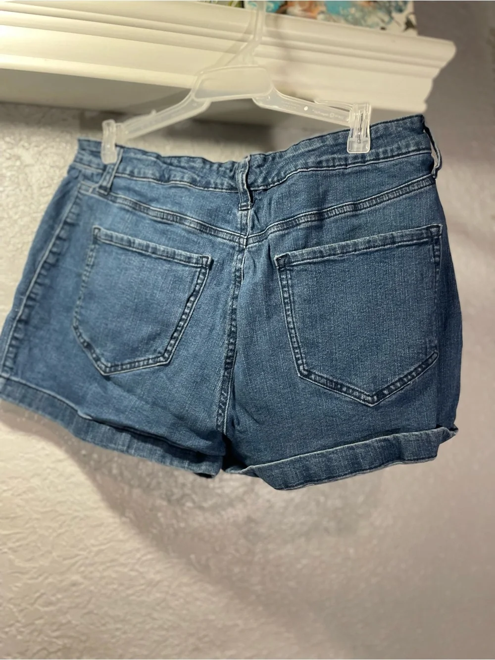 NOBO Button-Front Denim Shorts in Blue